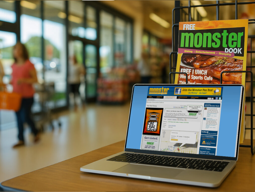 Monster Book website screenshot. A Fresno-based innovative solution developed by Anchored Web Solutions.